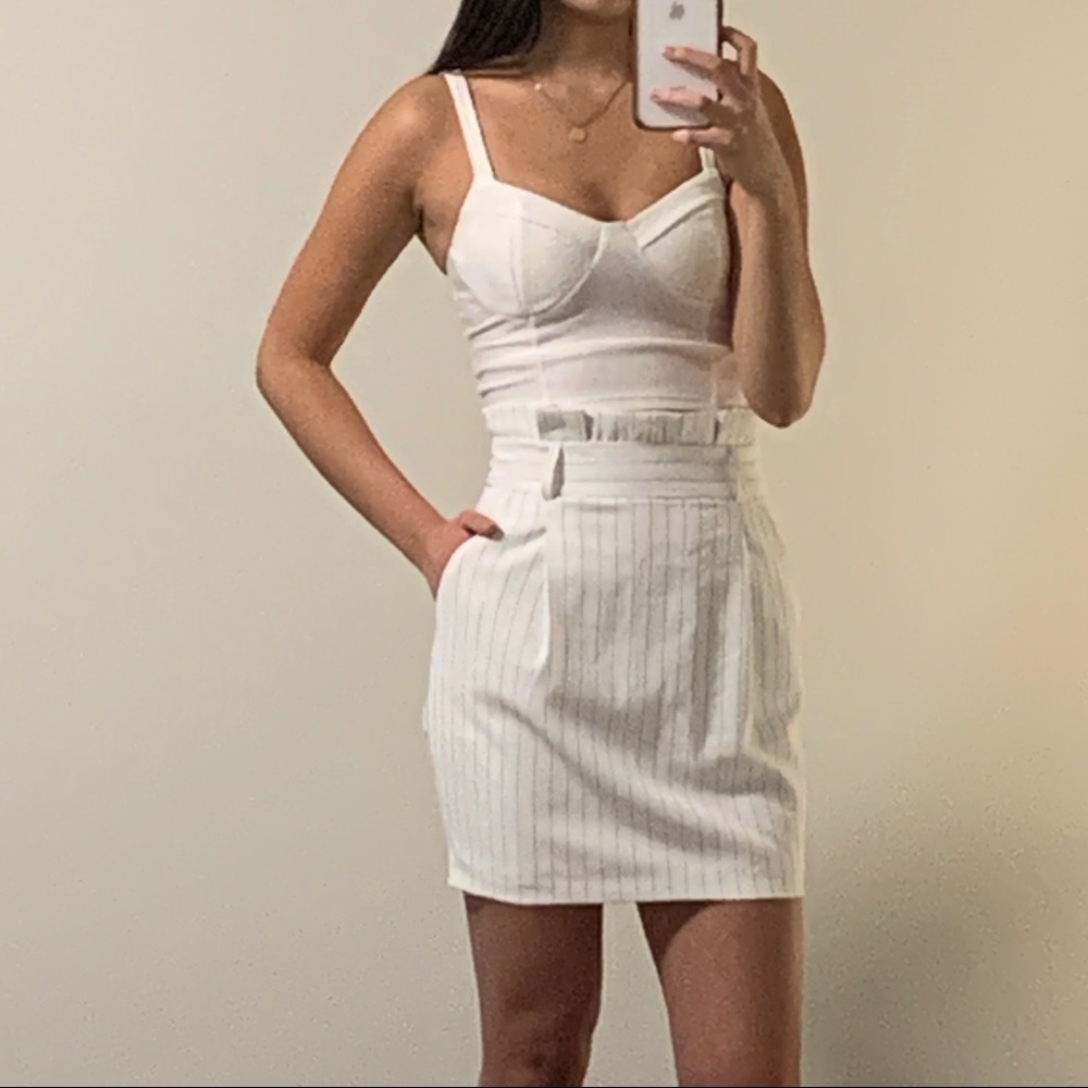 Dynamite white pinstripe skirt